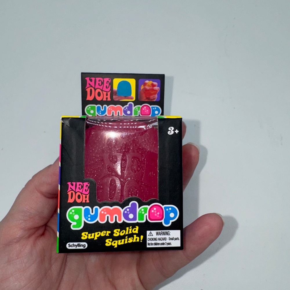 Schylling NeeDoh Gumdrop Pink Super Solid Squish Sensory Fidget Toy GDND New - Picture 2 of 3
